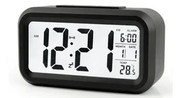 Enhanced LED Backlight Alarm Clock with Snooze Function (Black)