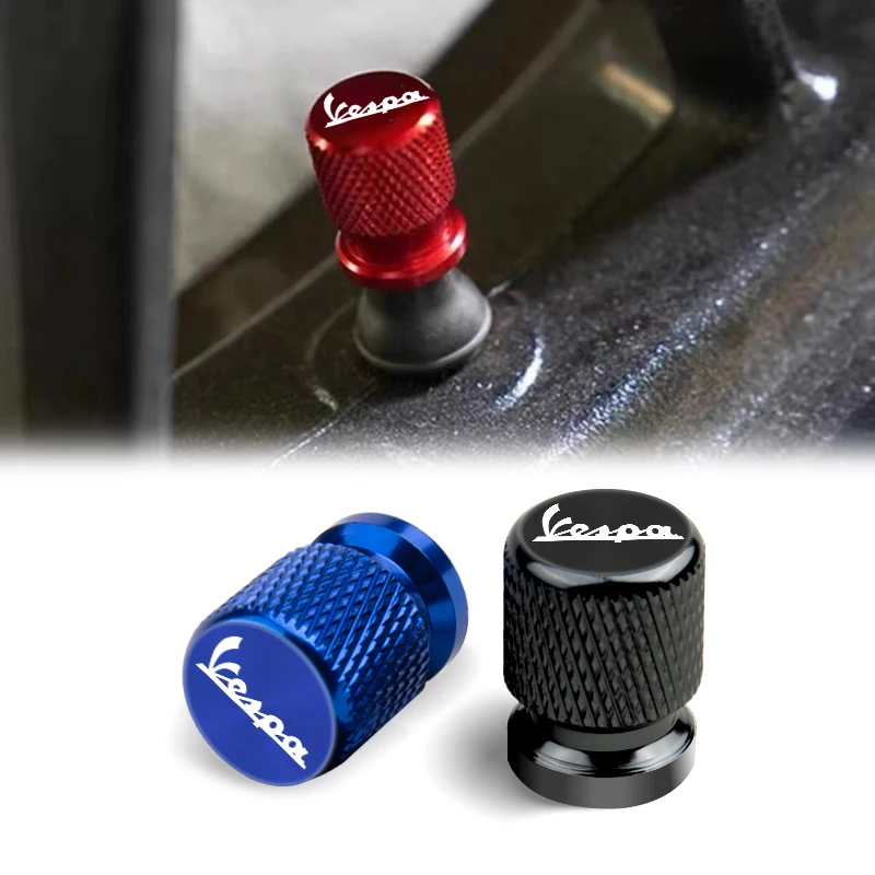 Motorcycle Accessories 2 Pcs For Piaggio Vespa Primavera 150 SPRINT LXV 125 125 200 Metal Tire Valve Air Port Stem Cover Caps