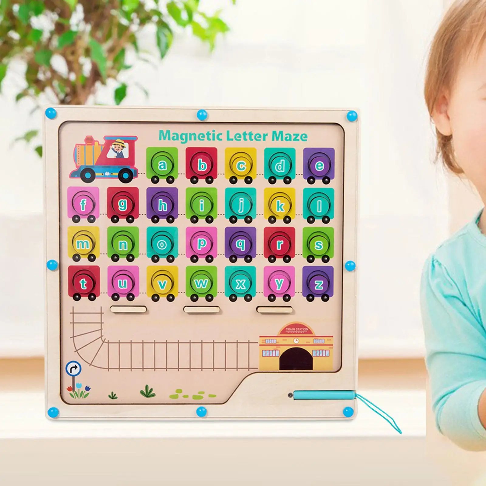 

Деревянный лабиринт для детей 3-6 лет, с буквами Abc