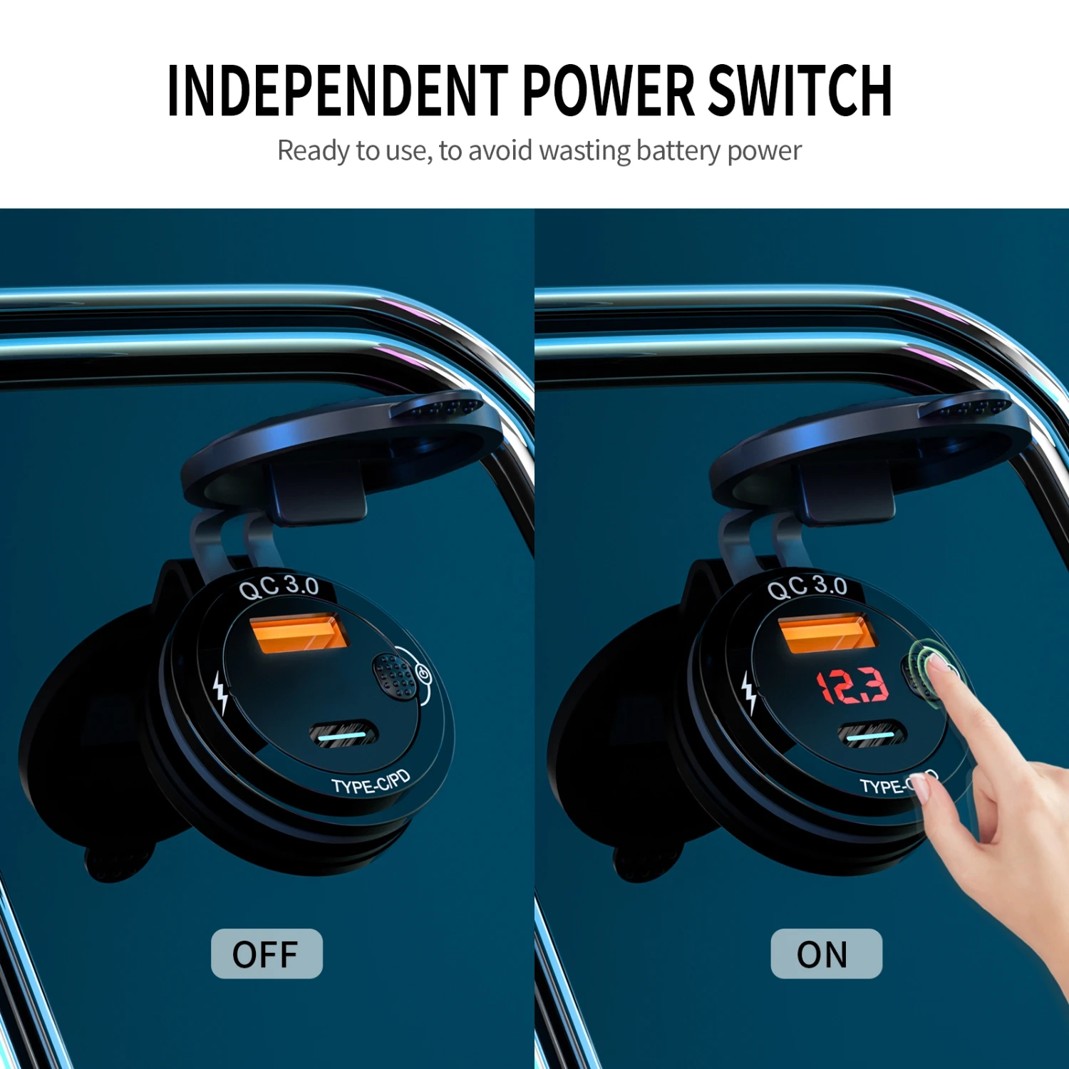     USB QC3.0  CŸ ,  ġ а , ڵ  ATV  ǰ, 12V