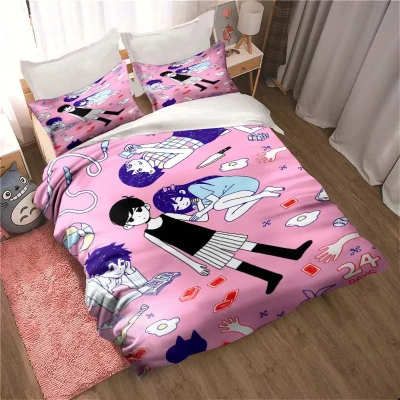 Fashion 3D Printed Anime Omori  Bedding Set All Seasons 2/3 Piece Double Duvet Cover Set Twin King Size Bedclothes Home Textile