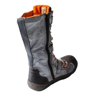 TMA EYES Strape-Accent Washed PU Leather Flat Women's Boot With Plus Size - Image 2