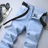 OUSSYU Classic Style Brand Light blue Jeans Men Casual Stretch Slim Denim Pants Fashion Cotton Thin Trousers Male 28-40 6