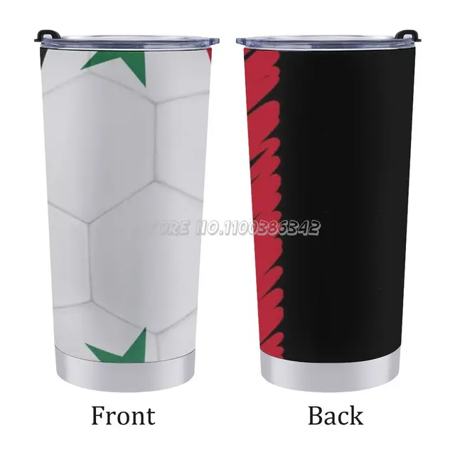 Szíriai Labdarúgó Ország Zászló Utazási Kávé Bögre 20 Oz Autó Csésze Termosz Ivó Ajándékhoz Szíria Nemzeti - Image 3