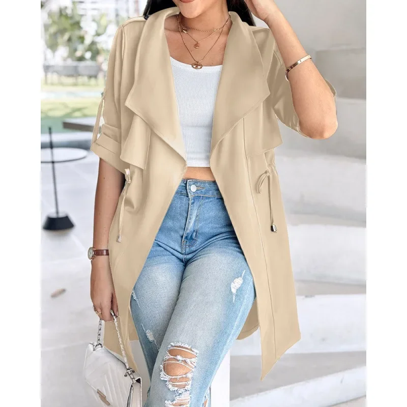 New Pure Color Loose Sleeveless Midi Length Coat Jacket Children's Clothing Comfortable Breathable Outerwear for Kids