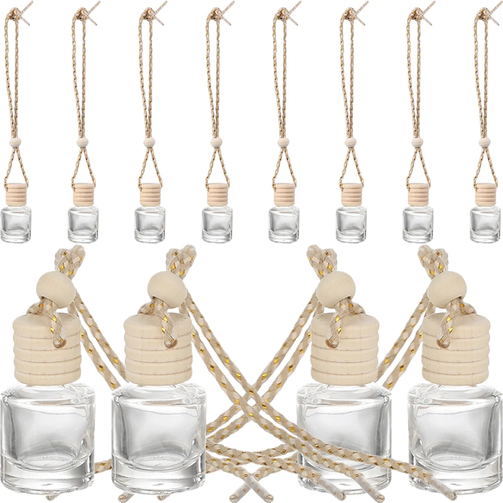 12 Pezzi Fai Da Te Bottiglia Di Aromaterapia Contenitore Di Profumo Decorativo Per Auto Diffusore Riutilizzabile Compatto In Legno