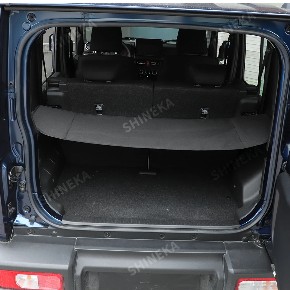 SHINEKA Heckkoffer-Vorhang-Abdeckung, Aufbewahrungstasche, Netz-Organizer für Suzuki Jimny 4-Türer ab 2019, verstauen, aufräumen, Innenzubehör – Detail 8