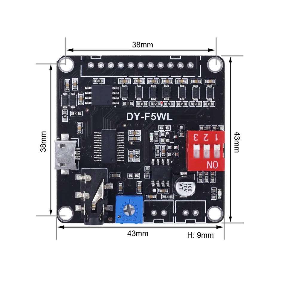 DY-SV5W Voice Playback Module - MP3 Decoding Board PCB Assembly For Audio Projects