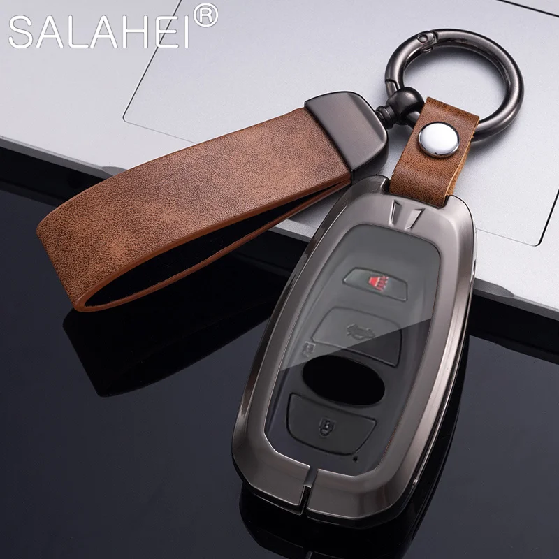 

Zinc Alloy Leather Car Remote Key Case Cover For Subaru BRZ XV Forester Legacy Outback Key Protector Keychain Auto Accessories
