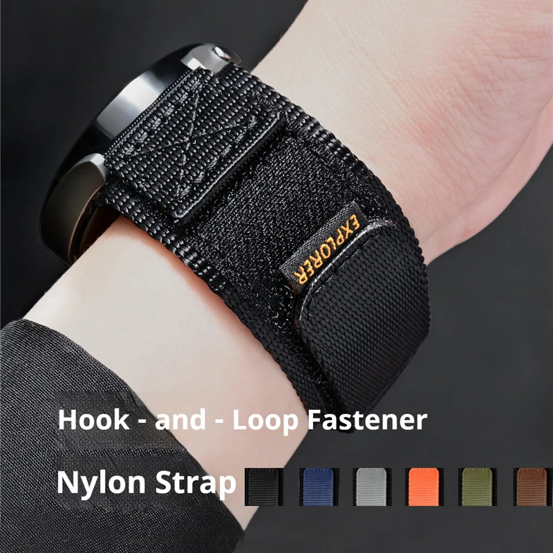 Enhanced Outdoor Sport Nylon Watch Strap with Quick Release - Hook & Loop Design, Multiple Sizes Available