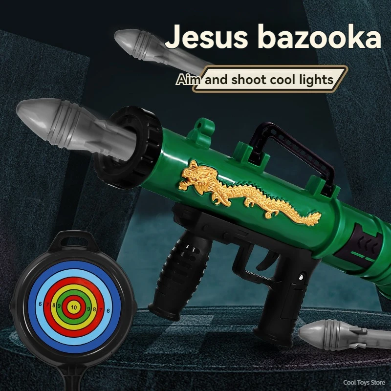 Children Jedi Rocket Launcher Manual Launcher Safe Toy Guns Weapon Luminous Sounds Shooting Mortar Toys for Boys Birthday Gifts 4