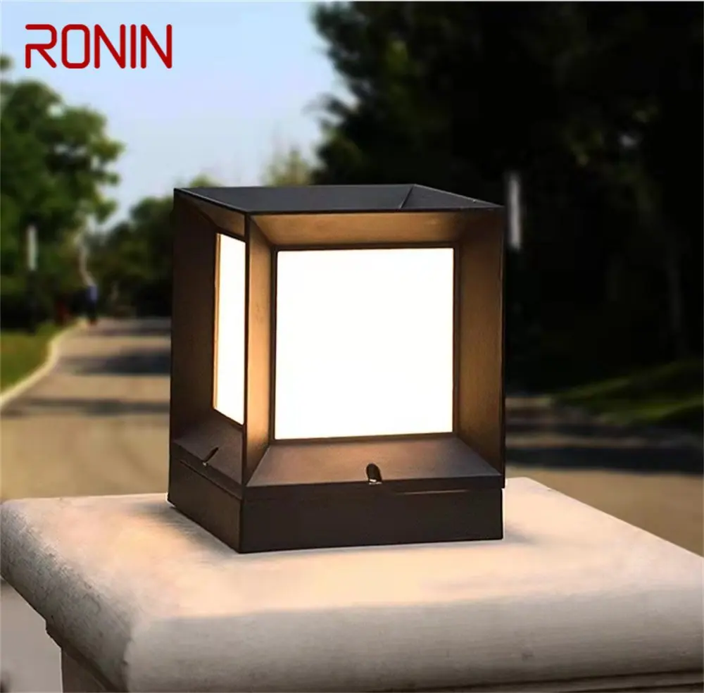 RONIN Outdoor Solar Cube Light LED Waterproof Pillar Post Lamp Fixtures for Home Garden Courtyard