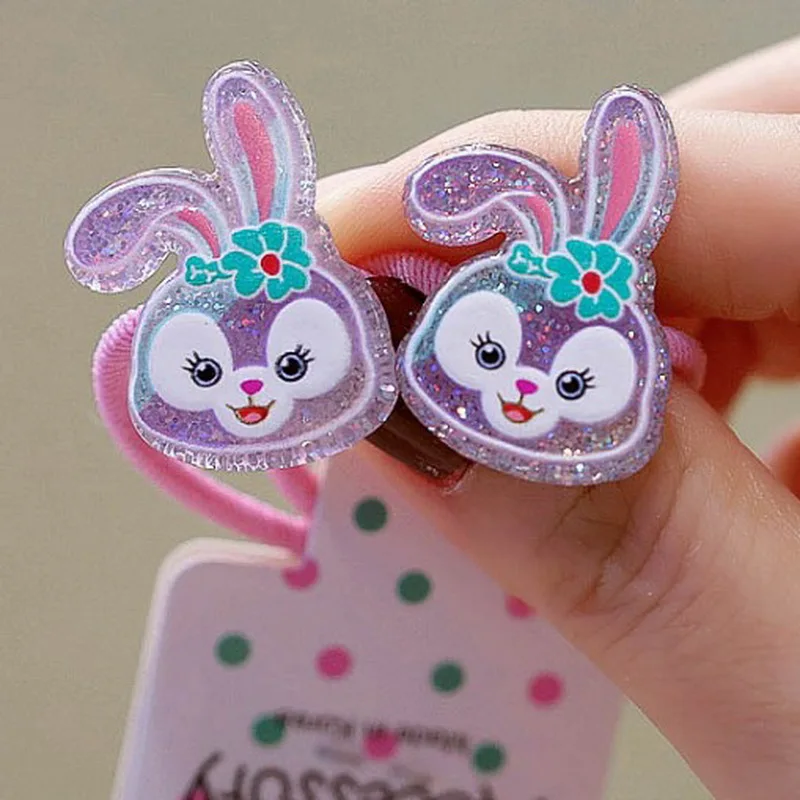 1set Kinder Cartoon Kaninchen Delphin Haar Gummibänder Nette Bogen Haar Krawatte Seil Für Baby Kleine Blume Scrunchie Mädchen haar Zubehör – Detail 2