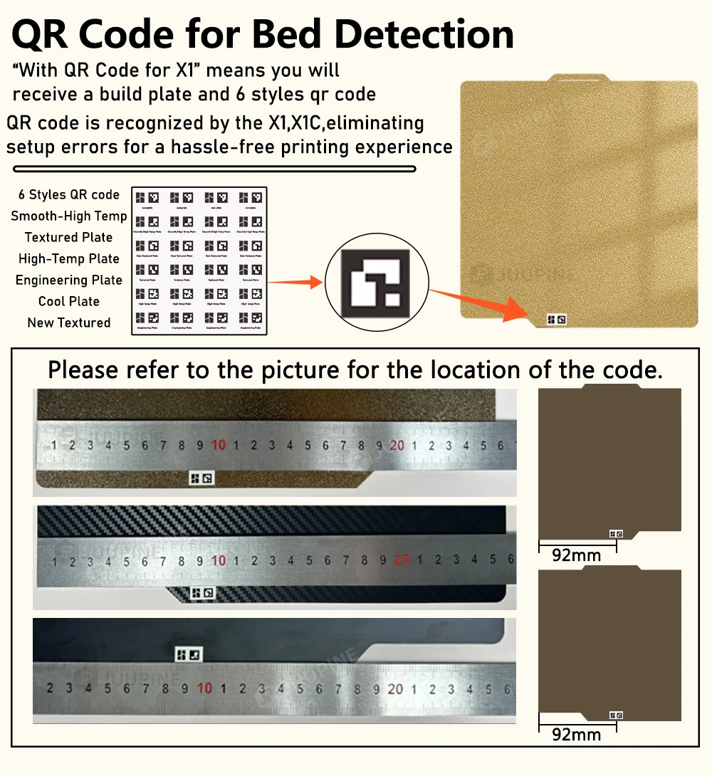 Enhanced Build Plate - Textured PEI Sheet, Spring Steel, 257x257