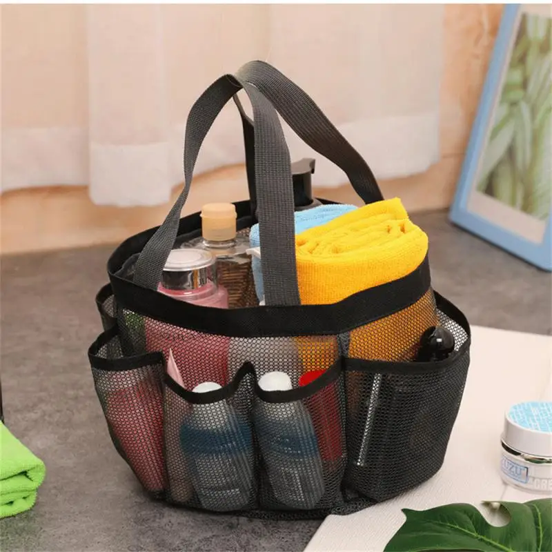 1/2/4PCS Mesh Shower Caddy Portable for College Dorm Large Bathroom Tote Bag with 8 Pockets Black Multifunctional Home Storage