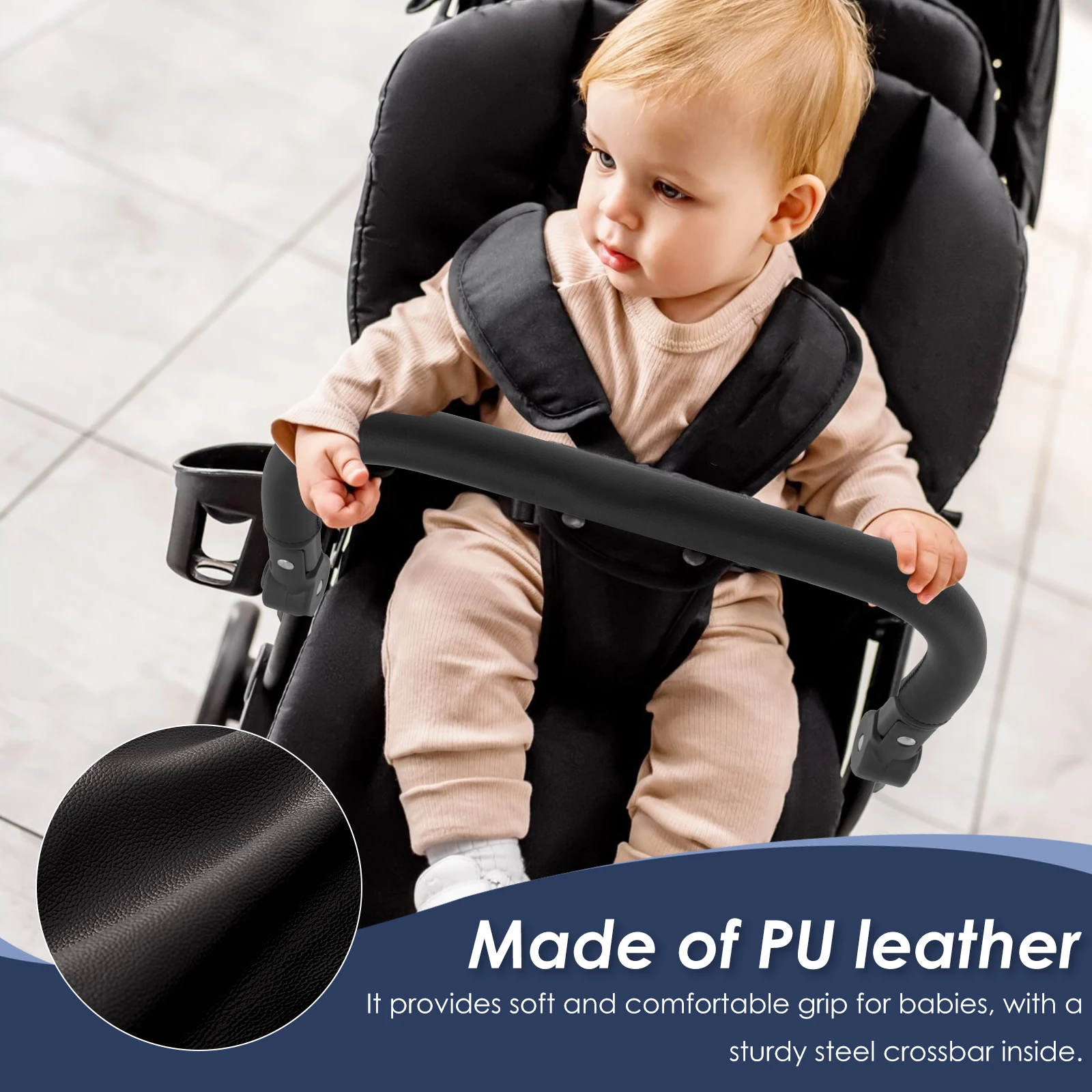 Bugaboo Butterfly Baby Strollers Bumper Bar Armrest Handle Leather