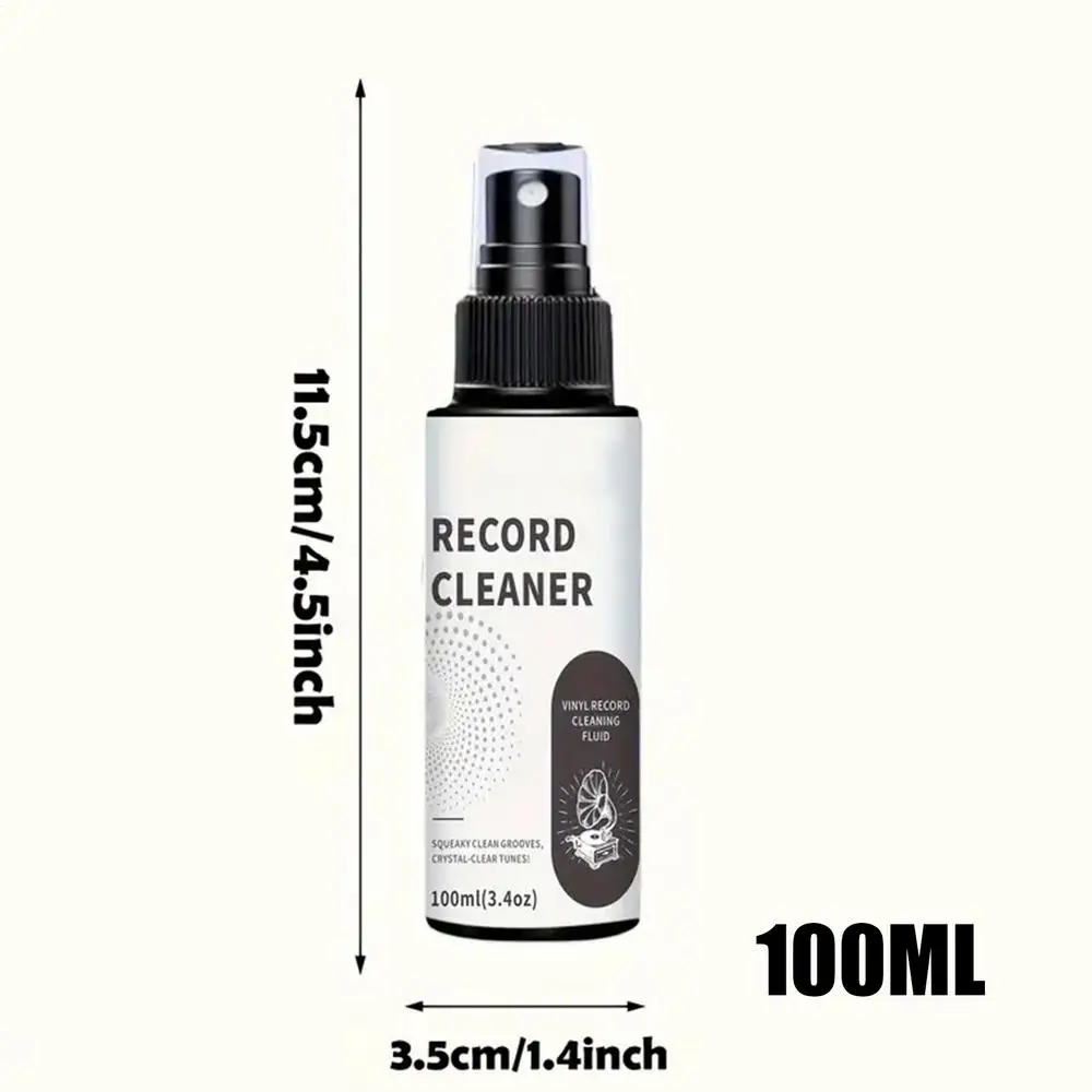 100ml Record Cleaning Spray Washer Fluid With Towel Record Care Solution Kit For Collectors Enthusiasts Professionals Studio