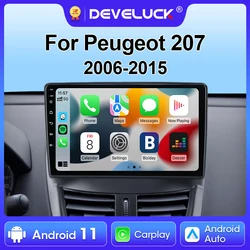 Autoradio Android 12 pour KIT 207 CC 207CC 2006-2015, 2 Din, Limitation, Lecteur Vidéo Stéréo, Carplay, 4G, Unité Principale, GPS, RDS