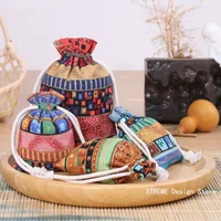 1PC Ethnic Style Cotton Linen Drawstring Pocket Bag Buddhist Beads Storage Bag Jewelry Coin Purse Bag Small Things Sorting Bags - Image 2