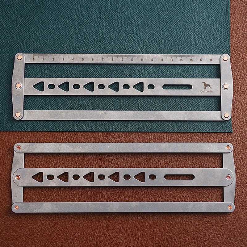 

Adjustable Leather Belt Auxiliary Positioning Punch Ruler DIY Leather Punch Hole Spacing Template Tools 18~48mm