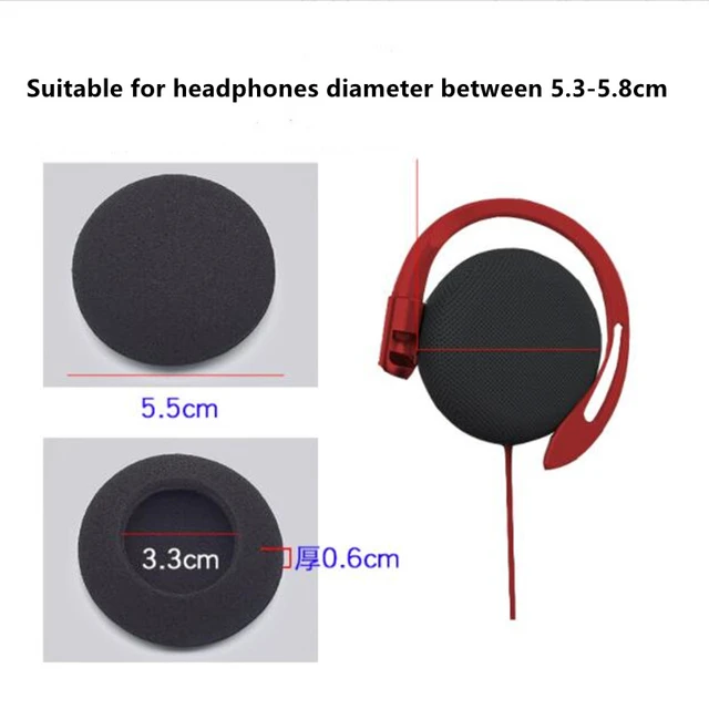 Almohadillas de esponja para auriculares, almohadillas para los oídos,  45/50/55/60/65/70/75/80/85/90/95/100/105/110MM, 2 unidades accesorios para  auriculares