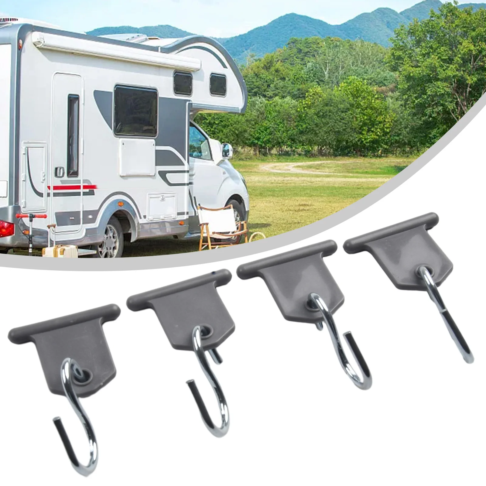 

8PCS Camping Awning Hooks Clips RV Tent Hangers Light Hangers For Caravan Camper Plastic+Steel Camper RV Accessories