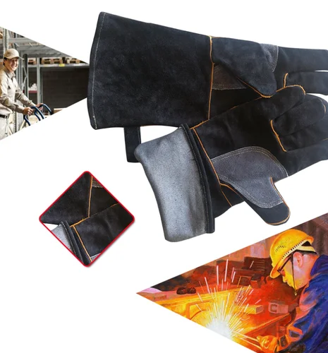Extreme Heat Fire Resistant Gloves Leather Perfect for Fireplace Stove Oven Grill Welding BBQ Pot Holder 5