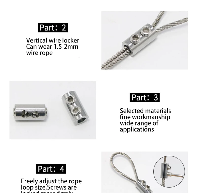Double-Hole Wire Rope Lock, Cable Locker, Retainer