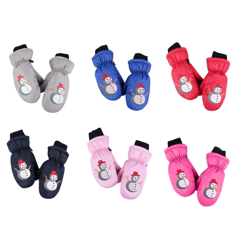 Children Windproof Gloves Stylish Toddler Ski Gloves Cartoon Kids Warm Thick Mittens Present for Boys Girls Gift