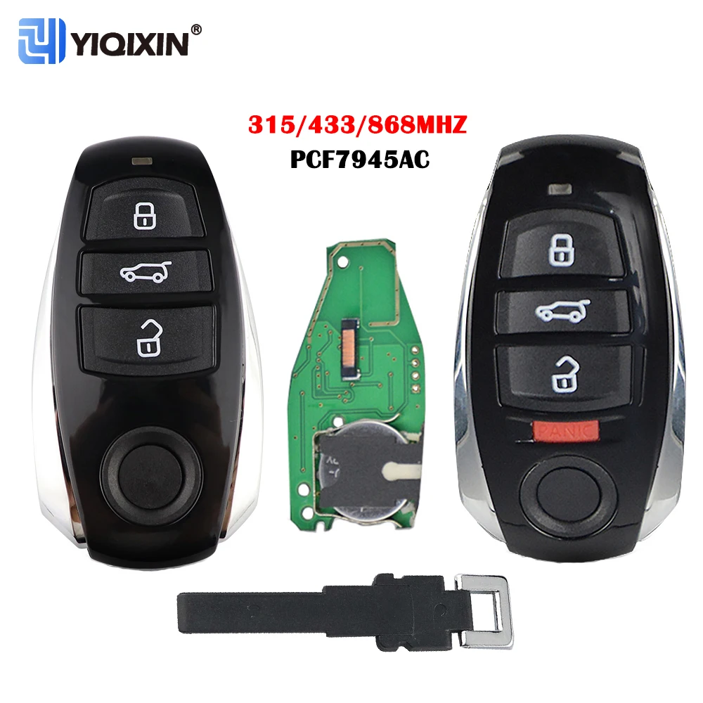 

YIQIXIN 3/4 Buttons Smart Card 315/433/868MHZ For VW Volkswagen Touareg 2010 2013 2014 Hitag CVGA PCF7945AC Remote Auto Car Key