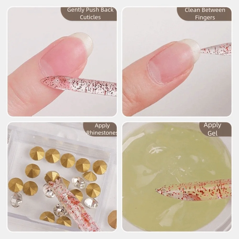 50/100개 재사용 가능 크리스탈 스틱 크리스탈 소재 전문 디자인 큐티클 제거 도구 다기능 큐티클 푸셔