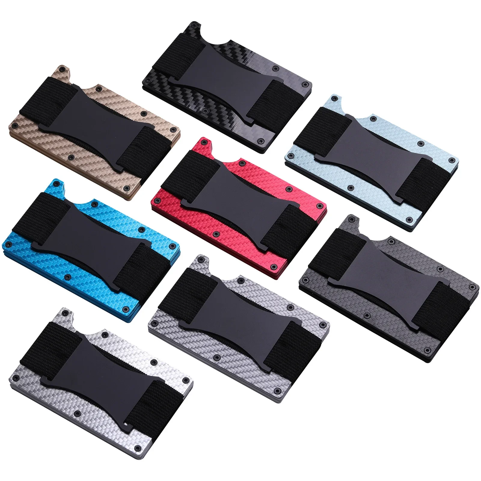 

Antitheft Blocking Technology Purse Slim Portable Card Holder Multi-colored Metal Carbon Fiber Card Holder