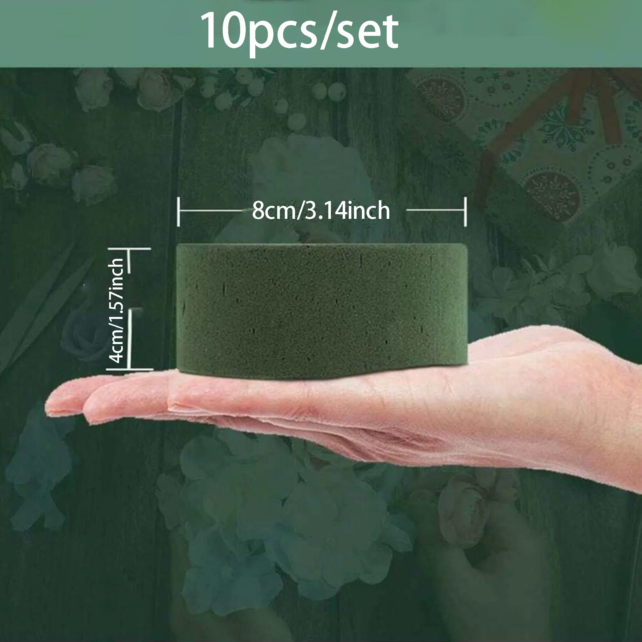 Green Floral Foam, 10PCS Round Floral Foam Brick, Dry Floral Foam Blocks, Artificial Flower Mud DIY Flower Arrangement Kit