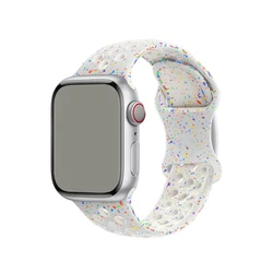 Colorful Particle Sport Rubber Strap for 38mm 40mm 41mm (Pure Platinum)