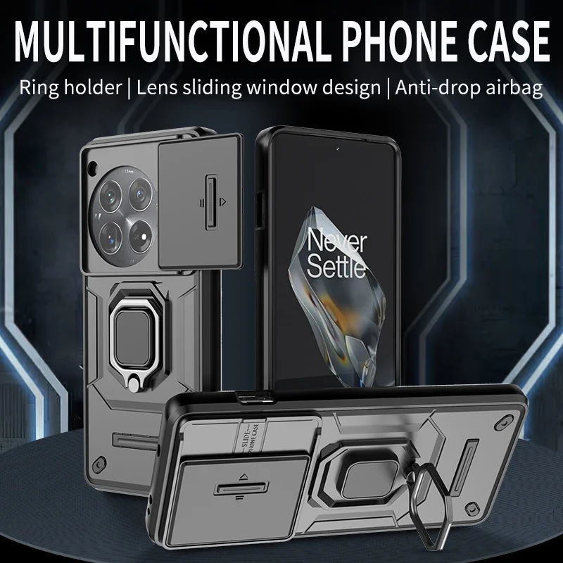 For OnePlus 12 12R 11 11R Nord CE 3 Lite N30 5G Case Lens Protection Ring Magnetic Holder Armor Cover Coque Fundas