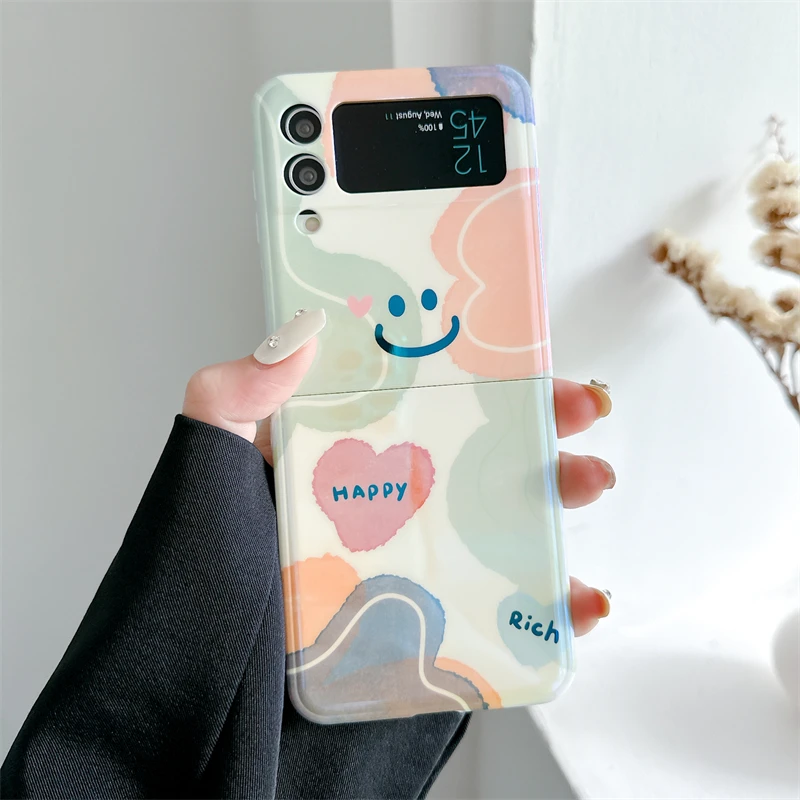 thumbnail image 1 of Funda de teléfono para Samsung Galaxy Z Flip 3, 4, 5, carcasa bonita Kuromi, Hello Kitty, Mickey, Sanrio Edge, cubierta trasera, 1 of 5