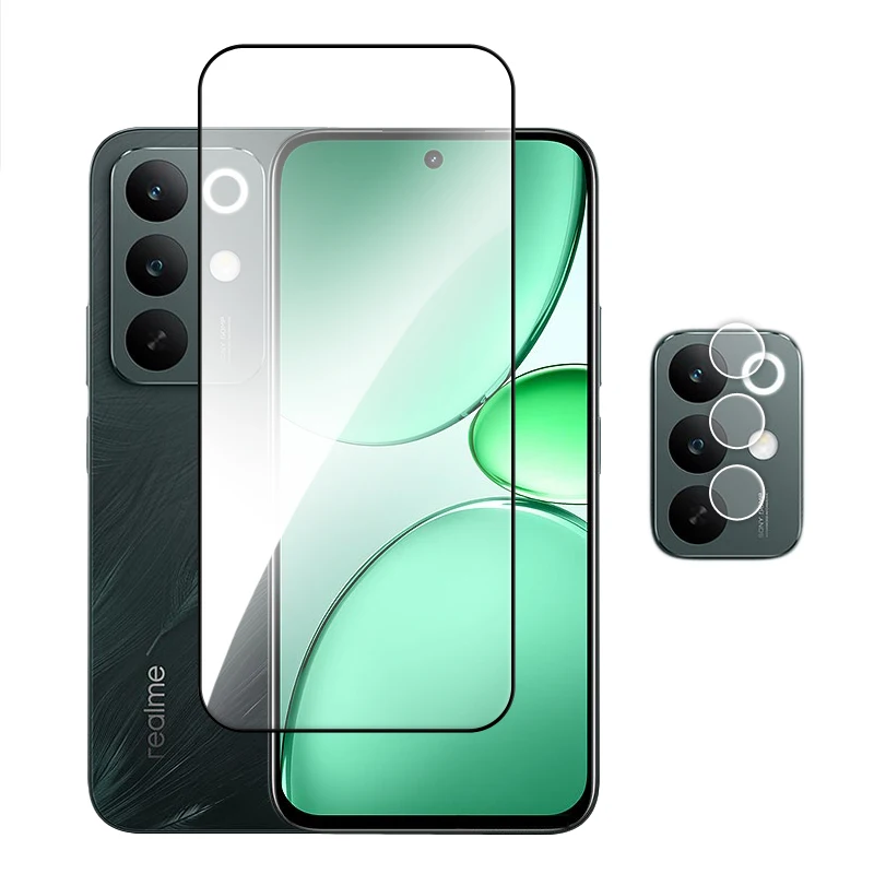 6-in-1 Premium Tempered Glass Screen Protector with Lens Film - Full Coverage 2.5D