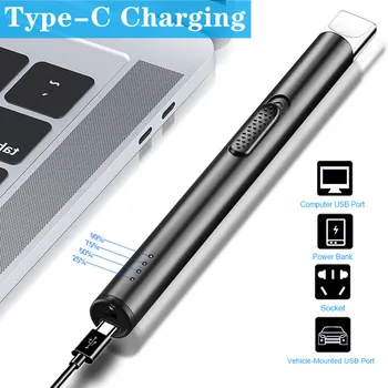 Mini Power Display Electric Pulse Flameless Arc Lighter USB Rechargeable Candle Kitchen Gas Stove Ignition Gun Gift Box 3