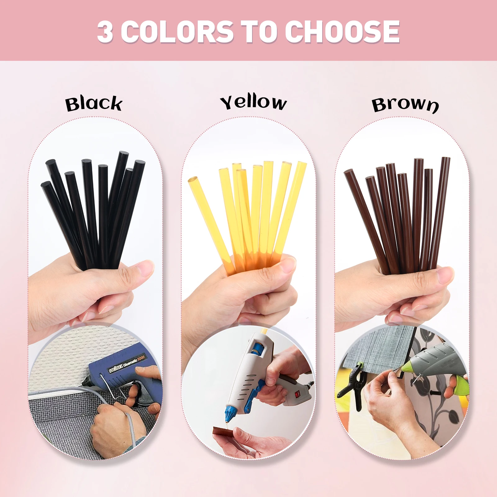 Vlasy 6/12/24pcs 7.8mm*100mm Super Adhesive Premium Hot Glue Stick High Temperature Eco-Friendly Transparent Small Glue Stick