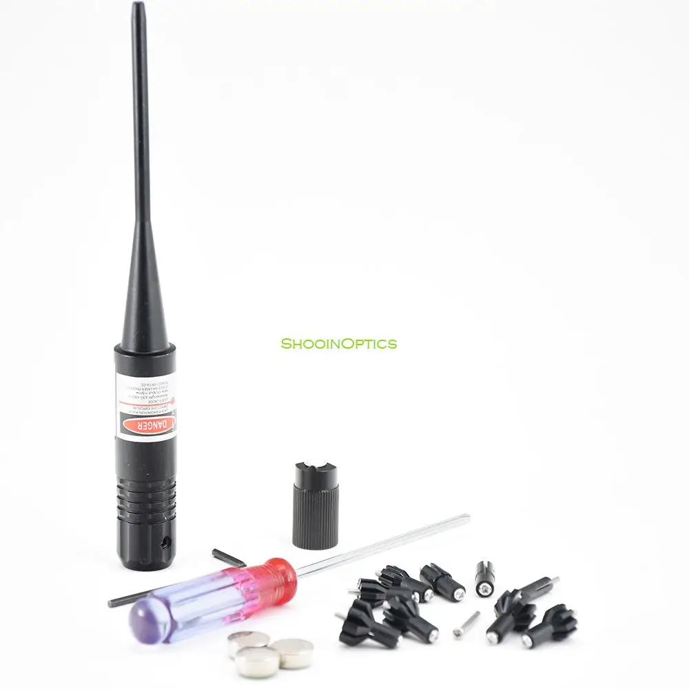Red Laser Boresighter 9 Adapters For .17 To .50 Calibers Hunting Red Dot Sight Shooin Optics laser bore sight