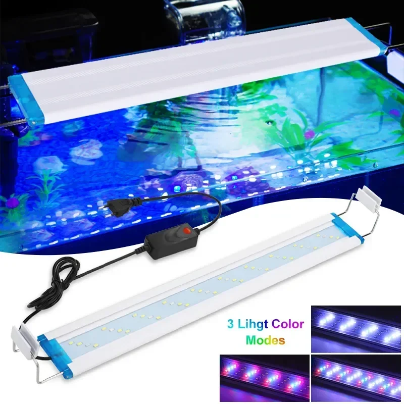 Aquarium Light 18/28/38/48/58CM Super Bright LED Aquarium Light For Aquatic Plant Fish Tank Extensible Waterproof Clip Lamp