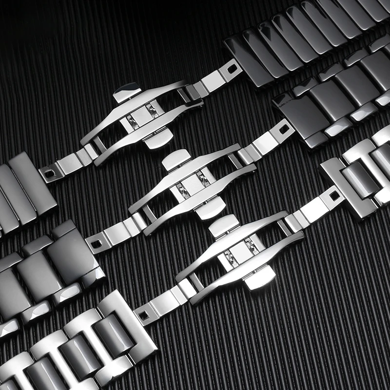 Ceramic Watch Strap with Bracelet Design
