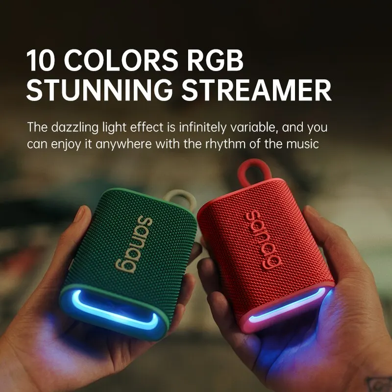 Bluetooth Speaker Mini Portable 5W IPX7 Waterproof APP Control Wireless Subwoofer Hands Free Call