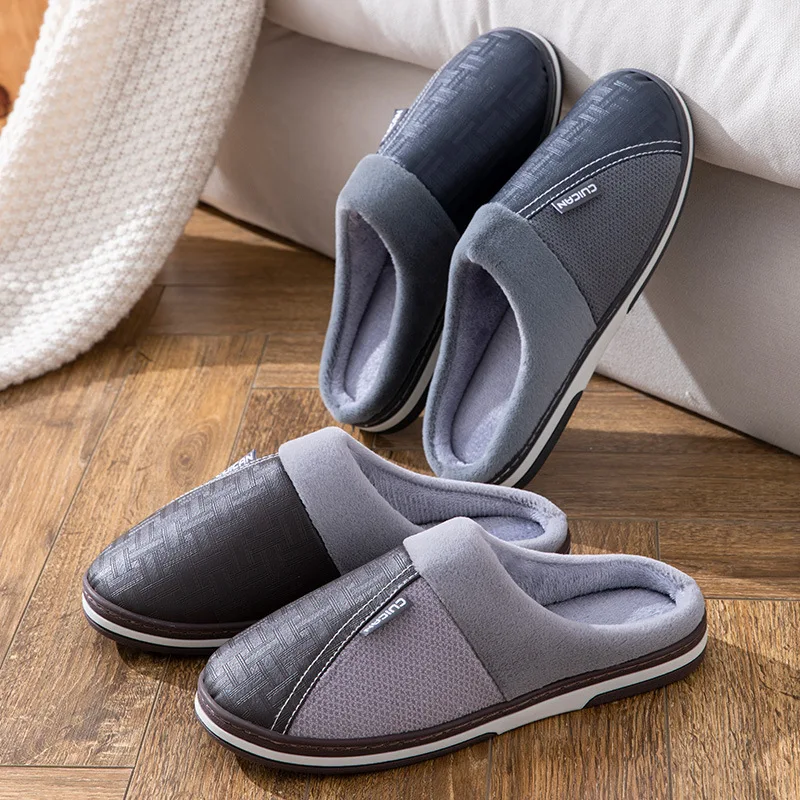 

Big Size 48 49 50 51 Men Autumn Winter Warm Home Cotton Slippers Large Size Plus Home Bedroom Casual Shoes House Indoor Slides