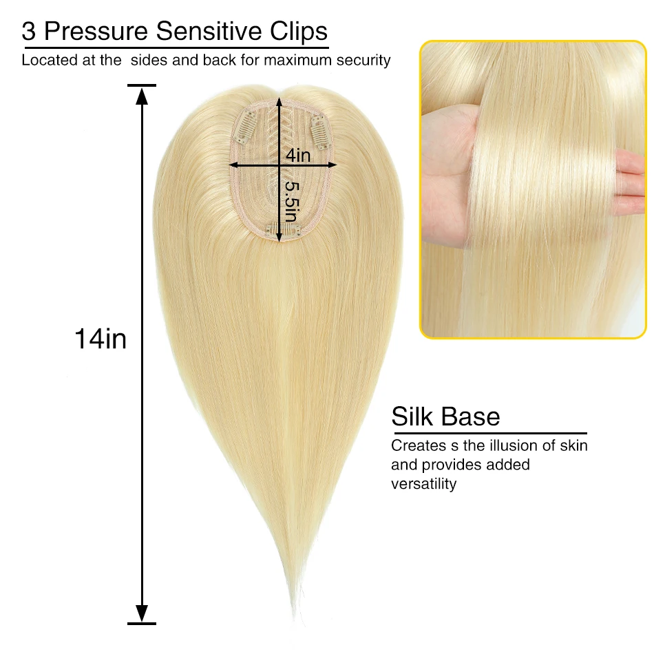 Human Hair Wigs Topper 10-18Inch