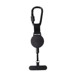 Premium Retractable Anti - Theft Phone Holder with Belt Clip and Lanyard (Black - 1pcs)