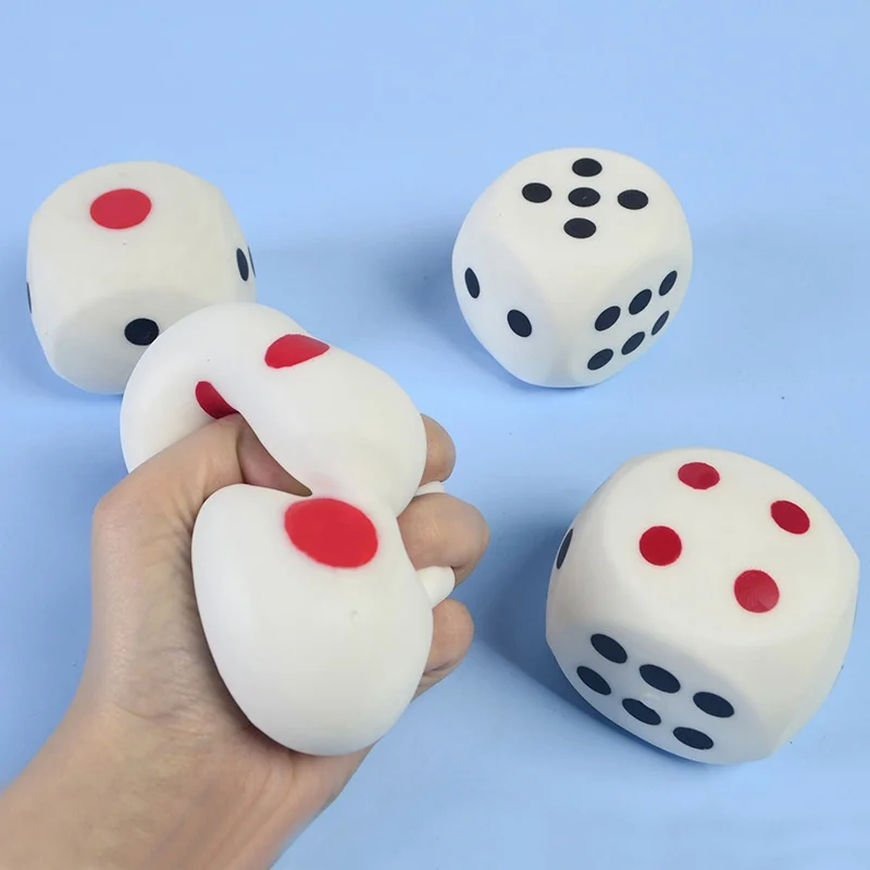 2.56" Squishies Dice Kawaii Soft Slow Rising Large 6-Sided Dice Dots Stress Relief Kids Toys Collection Decorative Props