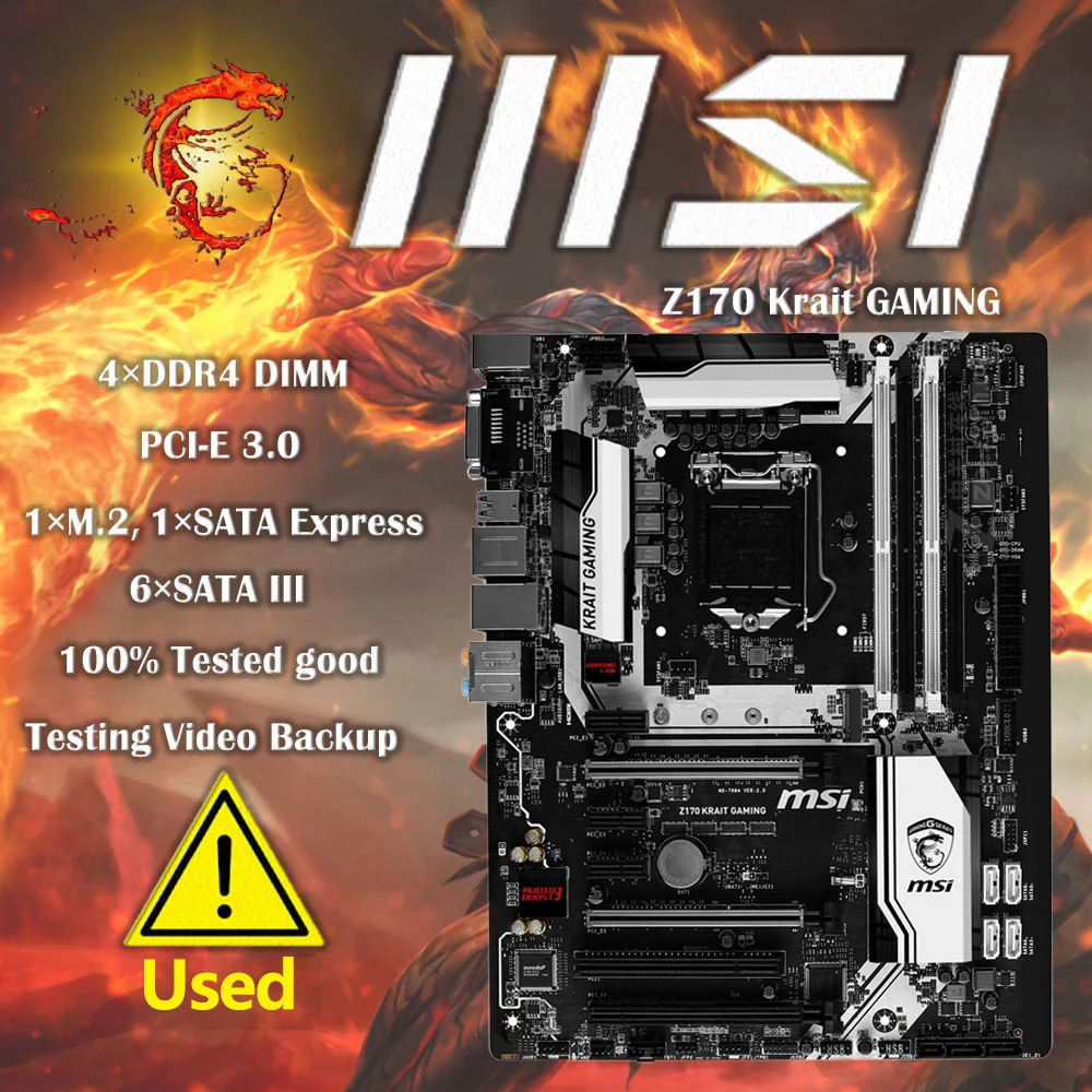 Scheda Madre Da Gioco Usata Msi Z170 Krait Scheda Madre Lga 1151 Ddr4 Atx Da 64Gb