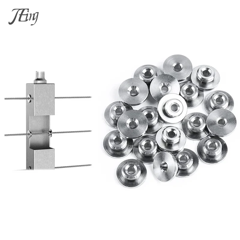 5PCS Stainless Steel Sleeve Cable Connector For Railing Stair Wire Rope Sealing Gasket Durable Fittings