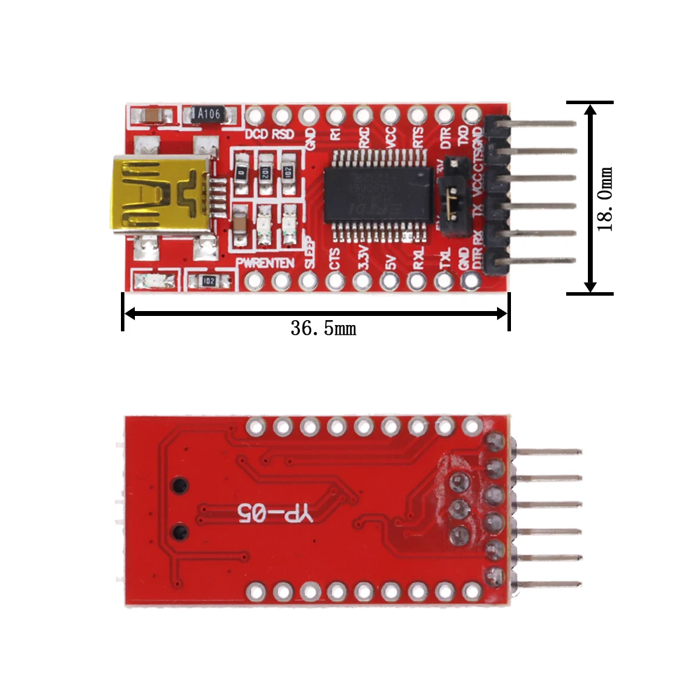 Convertitore Seriale Mini Usb Da FT232RL FT232L FTDI A UART Ttl 3 3v 5 5v
